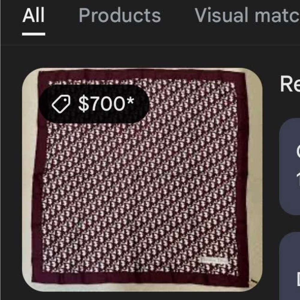 Dior Maroon and White Patterned Scarf